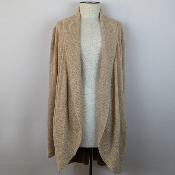 Barefoot Dreams Circle Cardigan CozyChic Lite Shawl Collar Soft Camel L/XL NWT - Picture 1 of 13